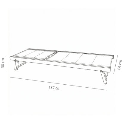 Lettino prendisole pieghevole tortora 187x64x30 cm