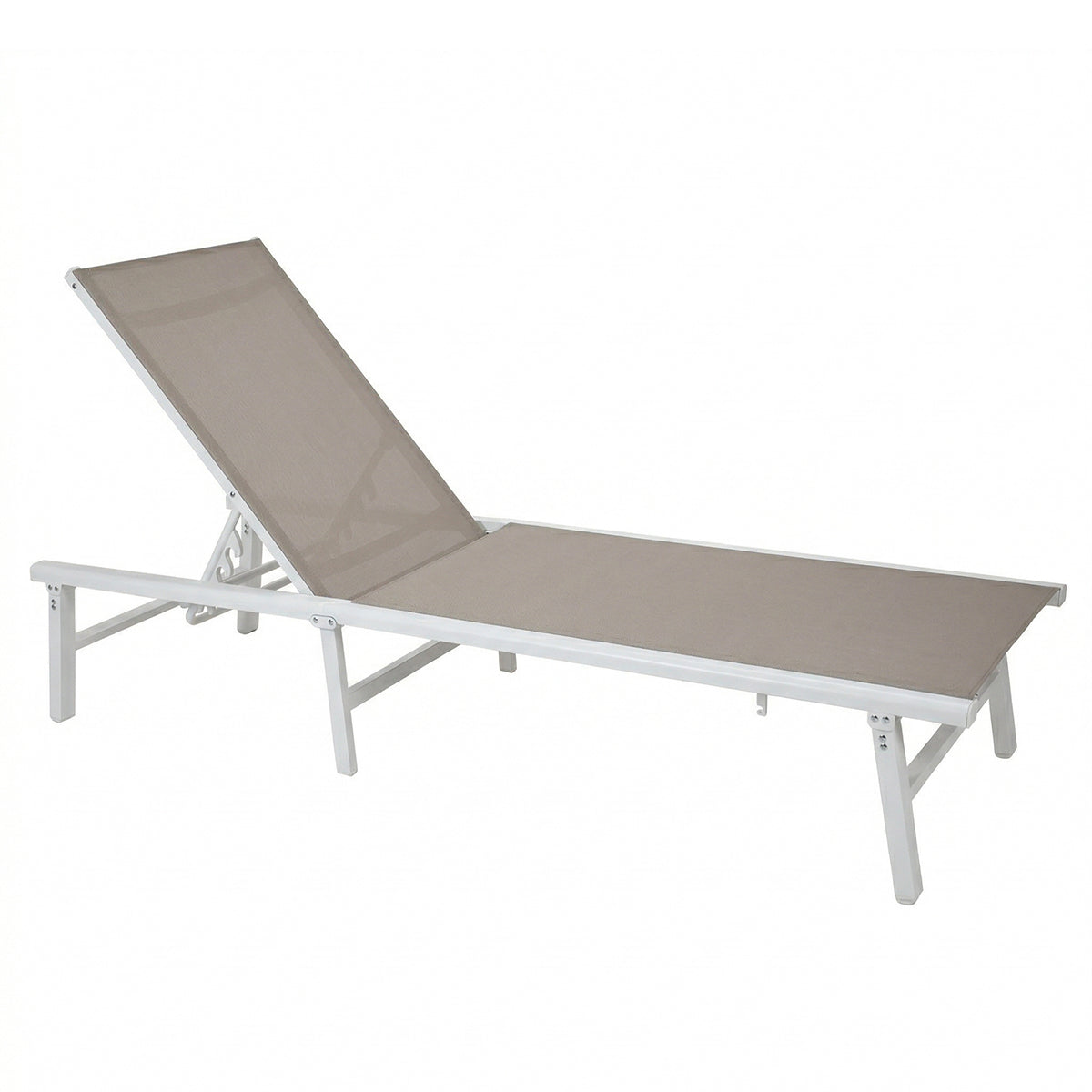 Lettino prendisole da mare pieghevole beige 188x61x32cm