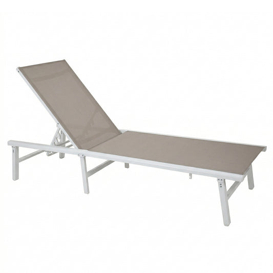 Lettino prendisole da mare pieghevole beige 188x61x32cm