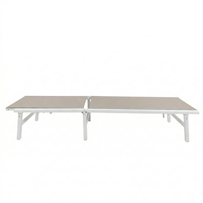 Lettino prendisole da mare pieghevole beige 188x61x32cm