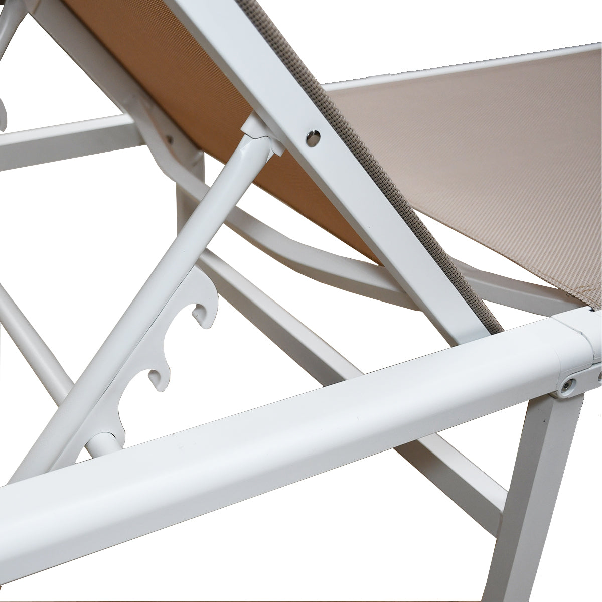 Lettino prendisole da mare pieghevole beige 188x61x32cm