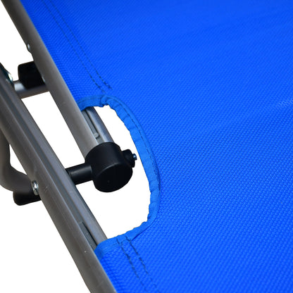 Lettino prendisole da mare pieghevole in alluminio blu 190x58x25 cm