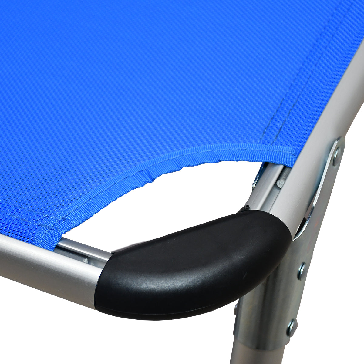 Lettino prendisole da mare pieghevole in alluminio blu 190x58x25 cm