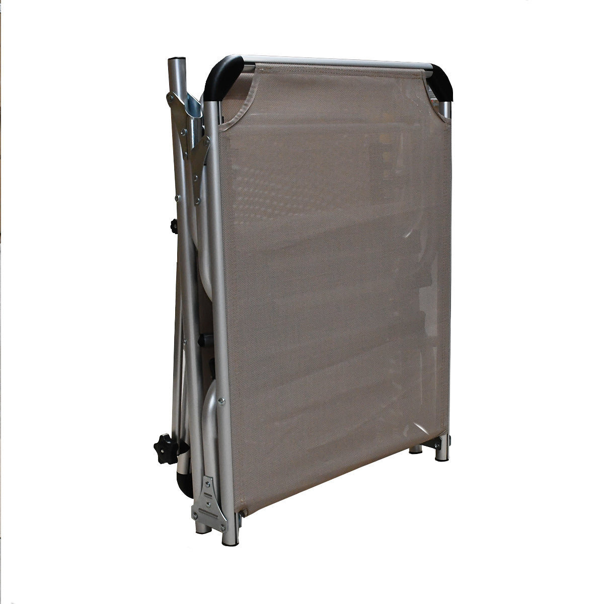 Lettino prendisole da mare pieghevole in alluminio beige 190x58x25 cm