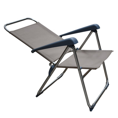 Sdraio da mare pieghevole beige con supporto 58x60x36-95 cm