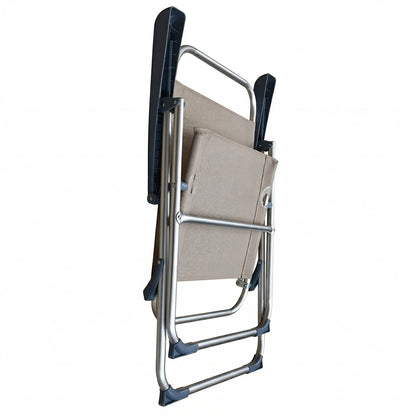 Sdraio da mare pieghevole beige con supporto 58x60x36-95 cm