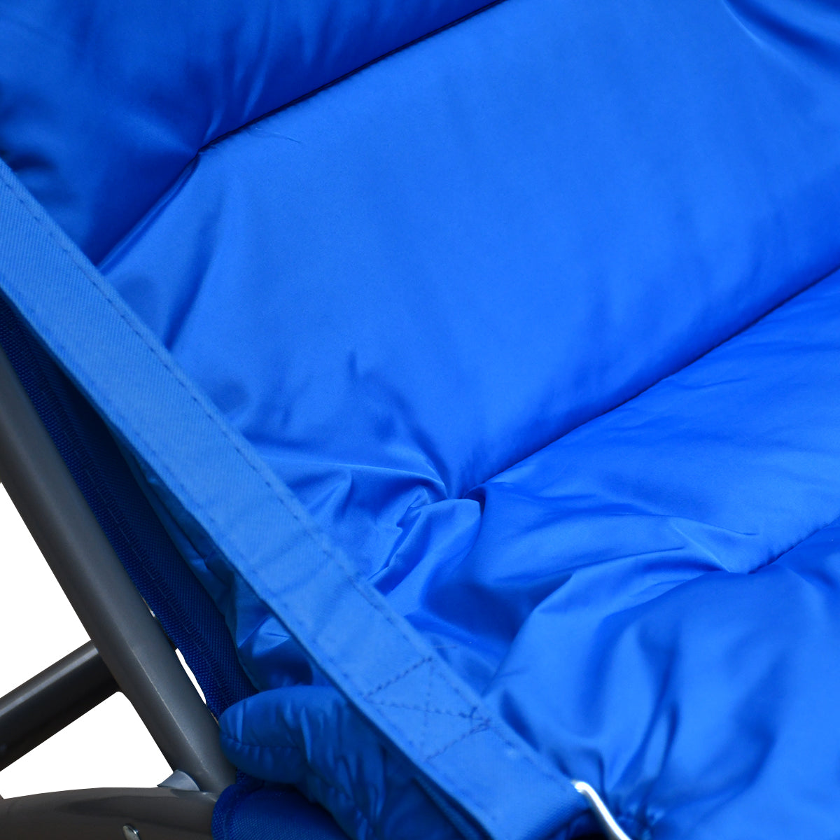 Sedia sdraio pieghevole imbottita in alluminio blu 63x77x90 cm