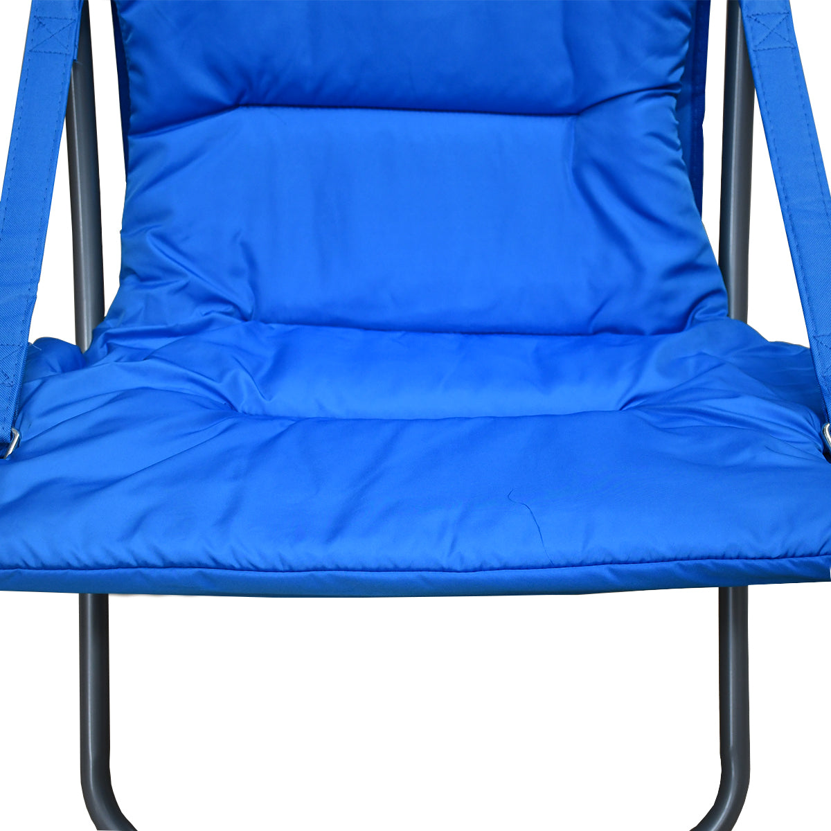 Sedia sdraio pieghevole imbottita in alluminio blu 63x77x90 cm