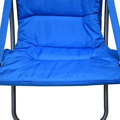 Sedia sdraio pieghevole imbottita in alluminio blu 63x77x90 cm