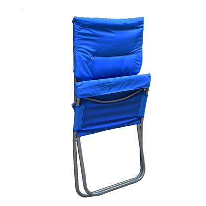 Sedia sdraio pieghevole imbottita in alluminio blu 63x77x90 cm
