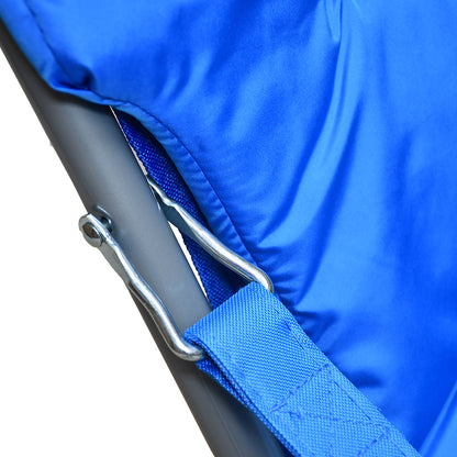 Sedia sdraio pieghevole imbottita in alluminio blu 63x77x90 cm