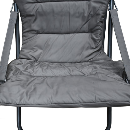 Sedia sdraio pieghevole imbottita in alluminio grigia 63x77x90 cm