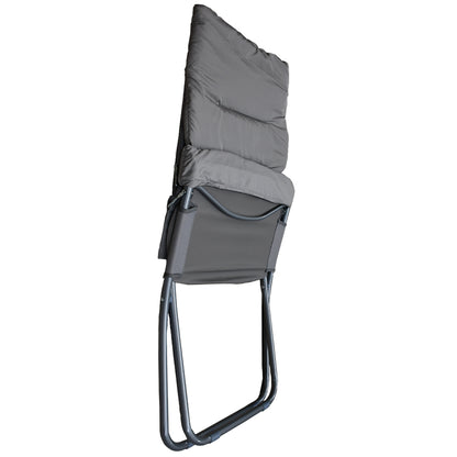 Sedia sdraio pieghevole imbottita in alluminio grigia 63x77x90 cm