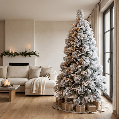 Albero di Natale innevato con pigne Dunder