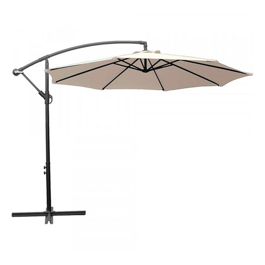 Ombrellone a braccio da giardino Saranda 3x3 mt metallo ecrù e nero