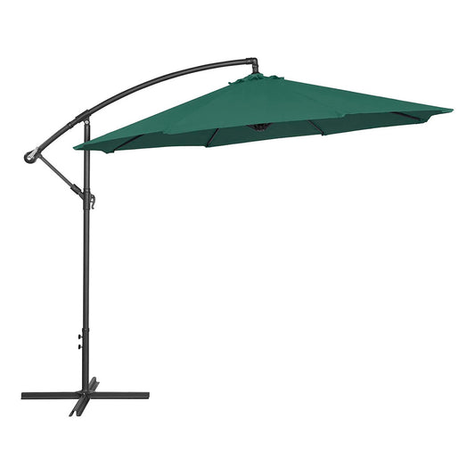 Ombrellone a braccio da giardino Saranda 3x3 mt metallo verde e grigio