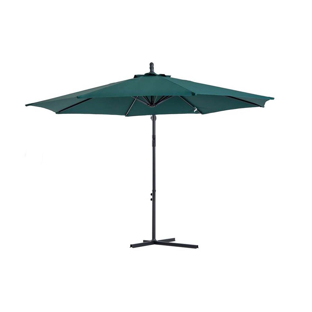 Ombrellone a braccio da giardino Saranda 3x3 mt metallo verde e grigio