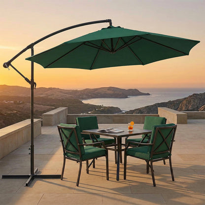 Ombrellone a braccio da giardino Saranda 3x3 mt metallo verde e grigio