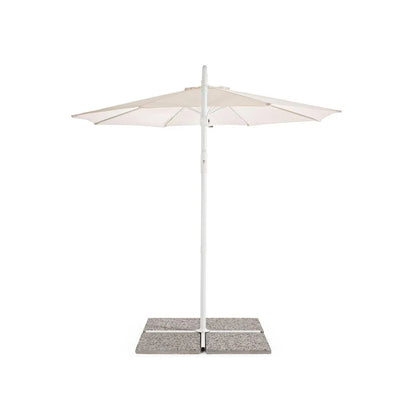 Ombrellone a braccio da giardino Saranda 3x3 mt metallo tortora e bianco