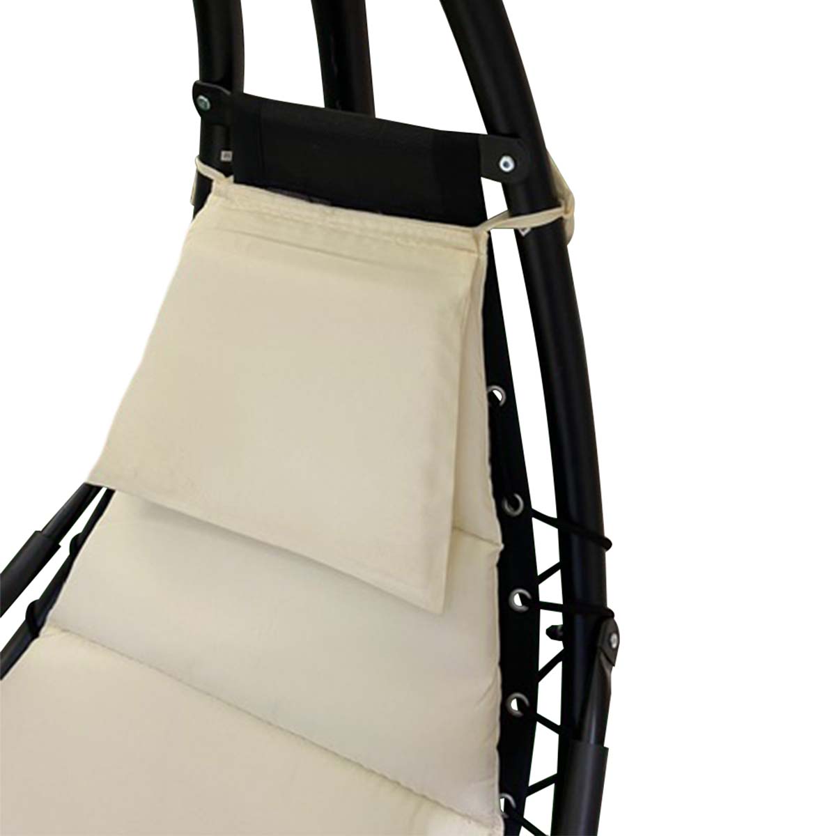 Poltrona dondolo da esterno con parasole ecrù Larissa