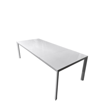 Set tavolo allungabile con 6 sedie bianco e grigio