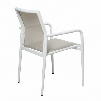 Set tavolo allungabile con 6 sedie bianco e grigio