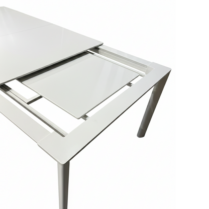 Set tavolo allungabile con 6 sedie bianco e grigio