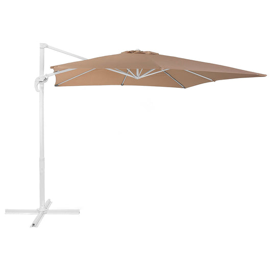 Ombrellone a braccio Victor 3x4 mt tortora e bianco marmette escluse