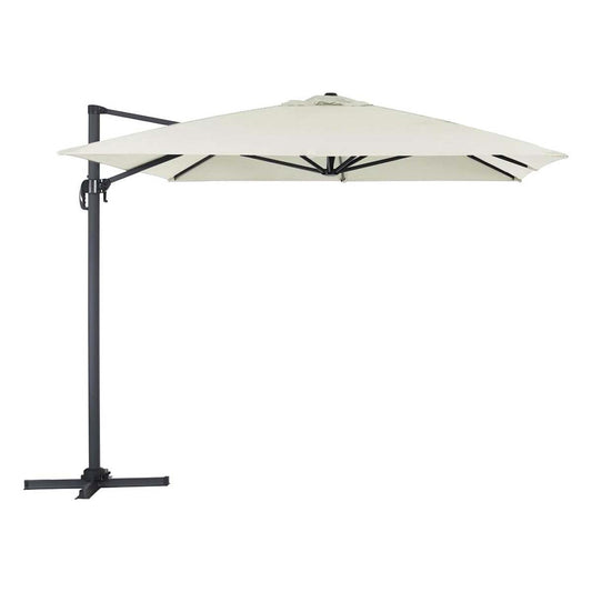 Ombrellone a braccio Victor 3x3 mt ecrù e nero marmette escluse