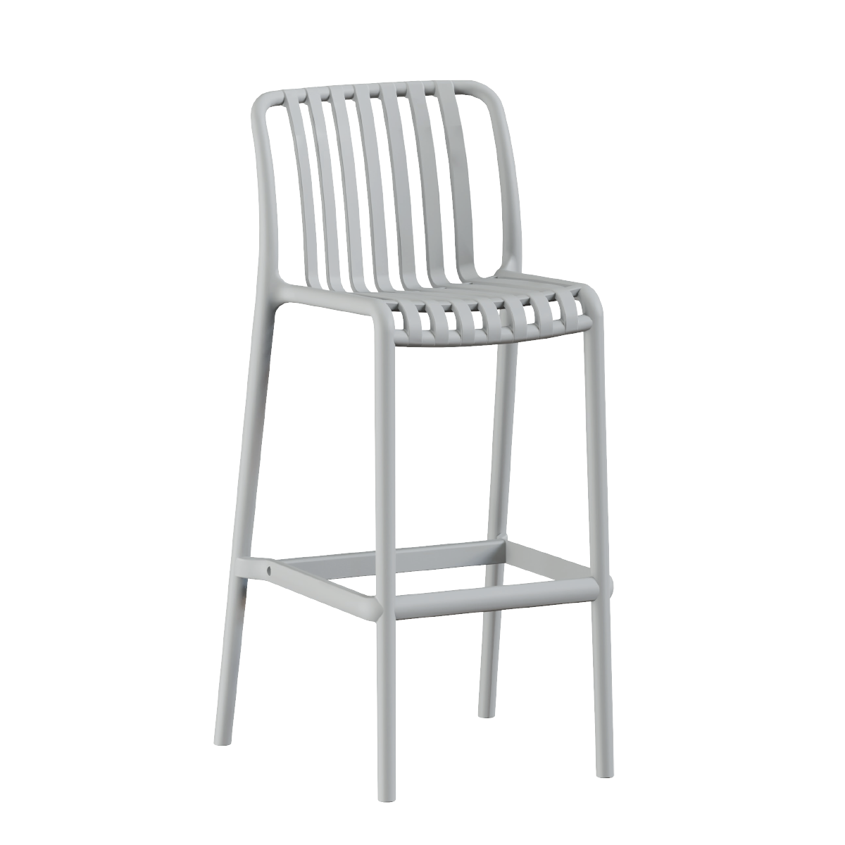 Sgabello Lea in polipropilene grigio impilabile