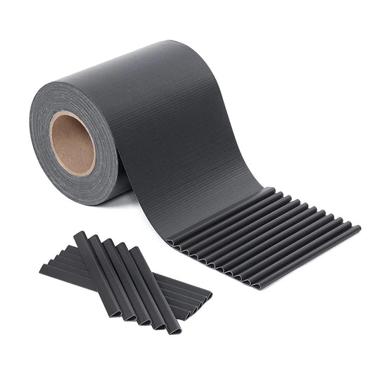 Frangivista fascia in pvc 19 cm x 35 mt con 25 clips di fissaggio colore antracite