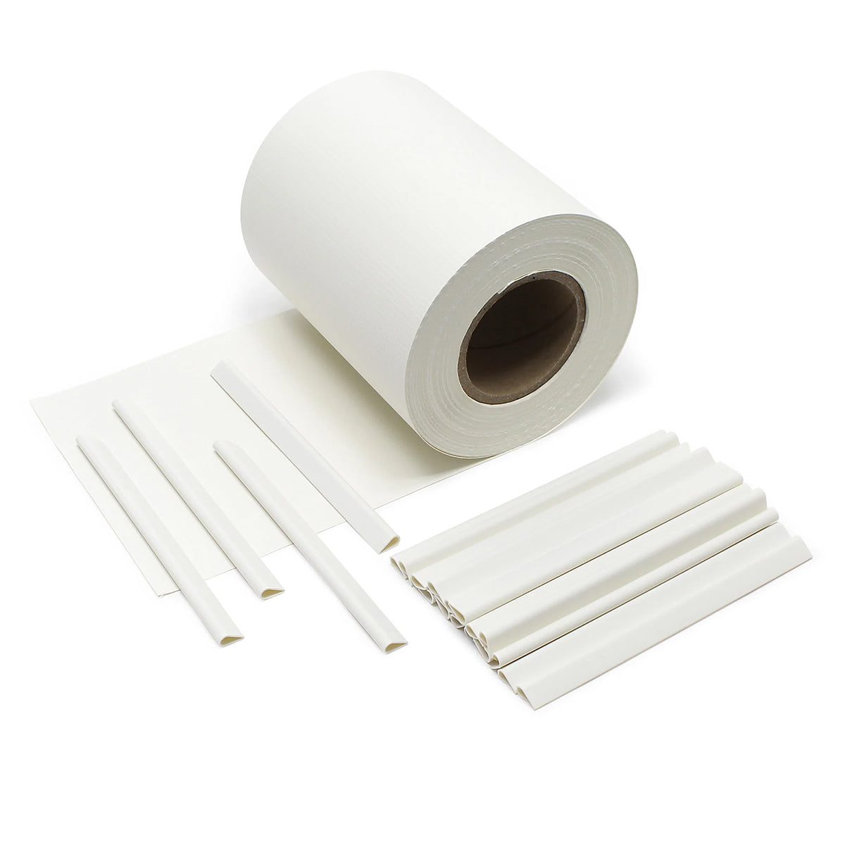 Frangivista fascia in pvc 19 cm x 35 mt con 25 clips di fissaggio colore bianco