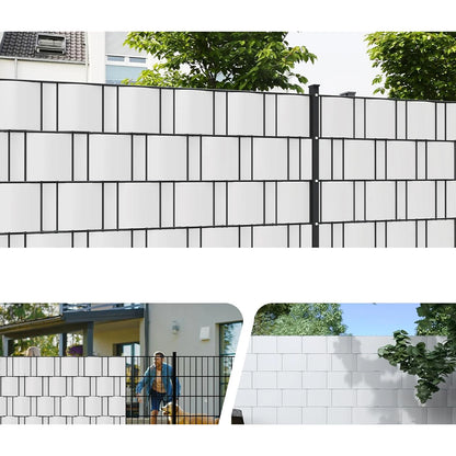 Frangivista fascia in pvc 19 cm x 35 mt con 25 clips di fissaggio colore bianco