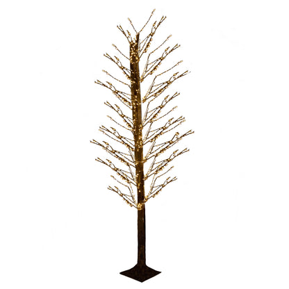 Albero di Natale nero h 210 cm con 1500 led bianco caldo