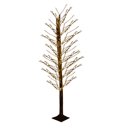 Albero di Natale nero h 210 cm con 1500 led bianco caldo