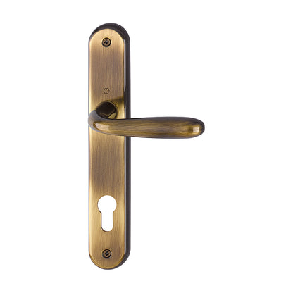 Maniglia Hoppe Santiago placca foro cilindro interasse 85 mm ottone bronzato per porte