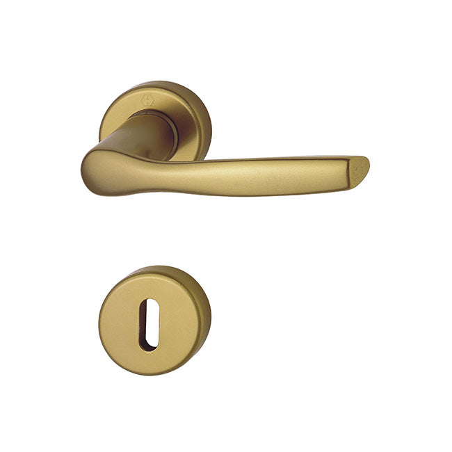 Maniglia Hoppe Milano con rosetta e bocchetta tonda diametro 44 mm