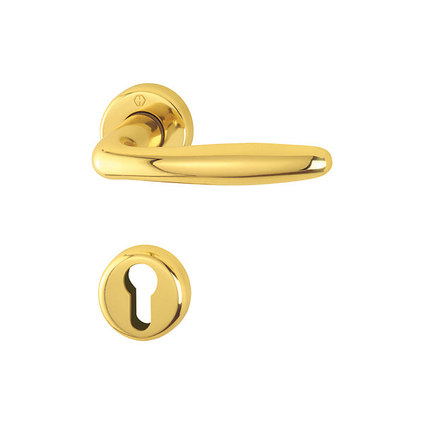 Maniglia Hoppe Roissy con rosetta e bocchetta tonda foro cilindro d. 44 mm