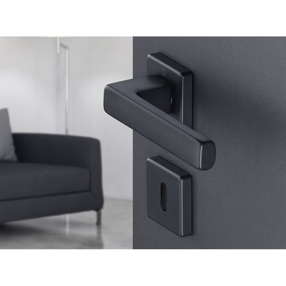 Maniglia Hoppe Toulon con rosetta quadra foro cilindro 49x49 mm