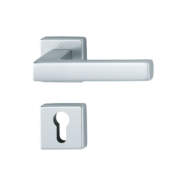 Maniglia Hoppe Toulon con rosetta quadra foro cilindro 49x49 mm