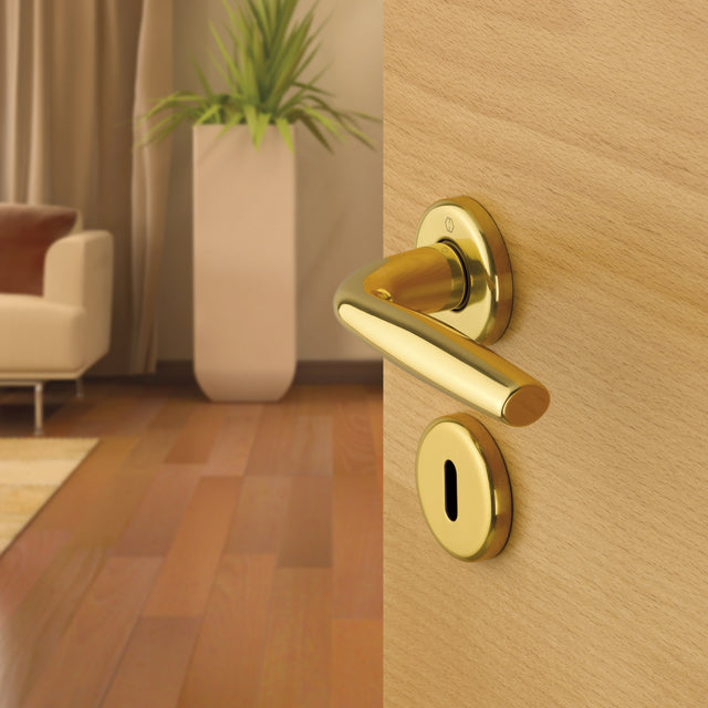Maniglia Hoppe Milos tonda foro cilindro d. 52 mm per porte da interni