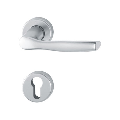 Maniglia Hoppe Milano con rosetta e bocchetta tonda foro cilindro d. 44 mm