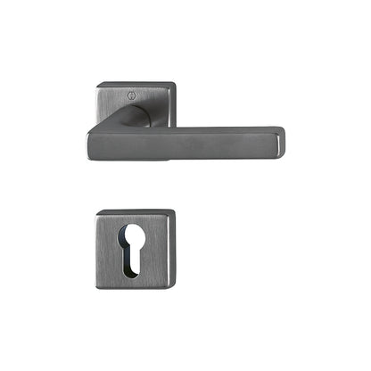 Maniglia porte interne Hoppe Dallas con rosetta quadra foro cilindro 49x49 mm antracite satinato