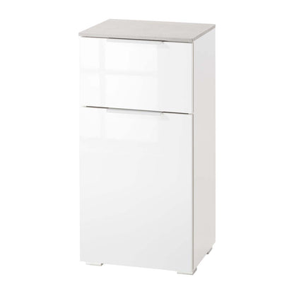 Mobile bagno a terra 1 anta e 1 cassetto bianco 40x82,5x35 cm