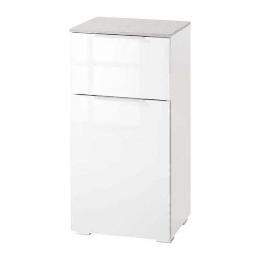 Mobile bagno a terra 1 anta e 1 cassetto bianco 40x82,5x35 cm