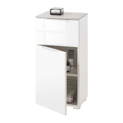 Mobile bagno a terra 1 anta e 1 cassetto bianco 40x82,5x35 cm