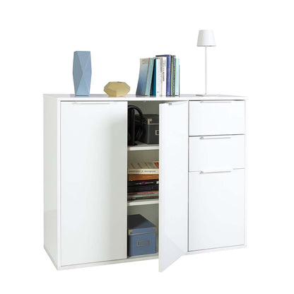 Mobile salvaspazio 3 ante e 2 cassetti 106x87x35 cm