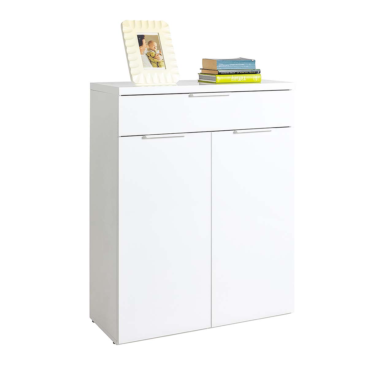 Mobile salvaspazio 2 ante e 1 cassetto bianco 82x102x35 cm
