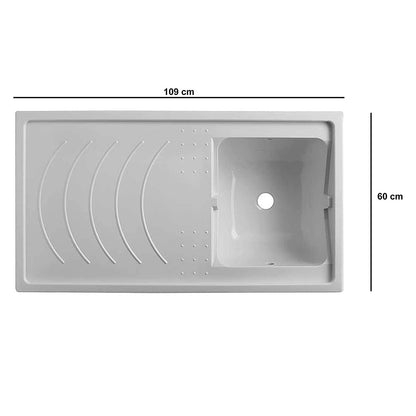 Mobile lavatoio copri lavatrice reversibile bianco Negrari con ante 109x60x92 cm