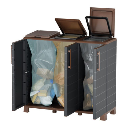 Mobiletto per differenziata 3 posti 102x37x90 cm Portofino Artplast